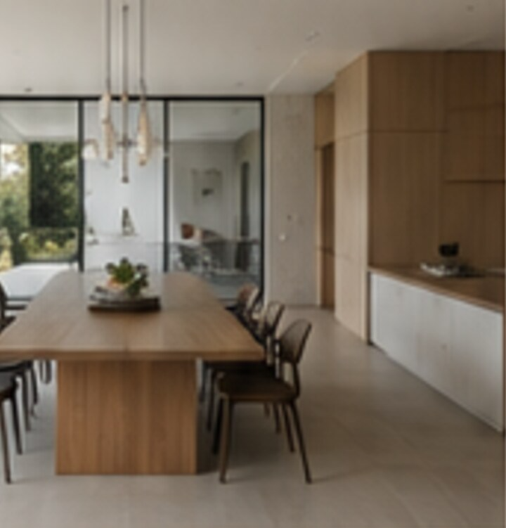 Finished dining space